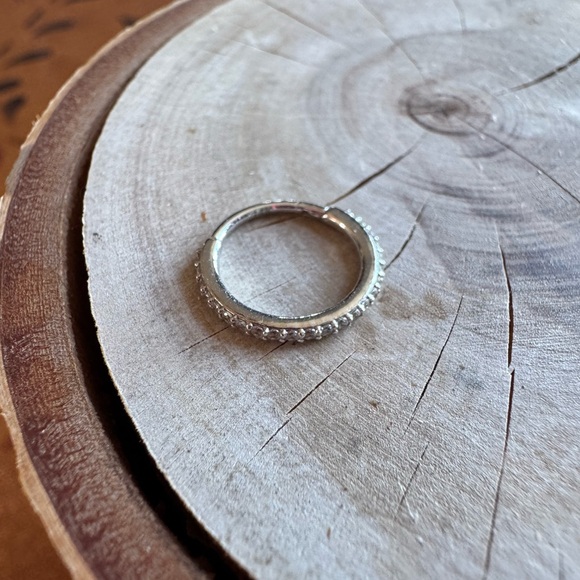 14KWG Single Cartilage CZ Pave’ Hoop Earring - Picture 7 of 7